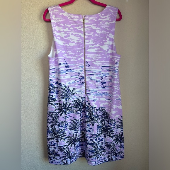 NWT Lilly Pulitzer Gellar Stretch Shift Dress in Purple Iris On The Horizon XL - Picture 7 of 11
